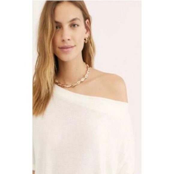 Free People Damaged Highly Discounted NWT Take It Easy Tunic in Ivory | Sz Small - Picture 3 of 11